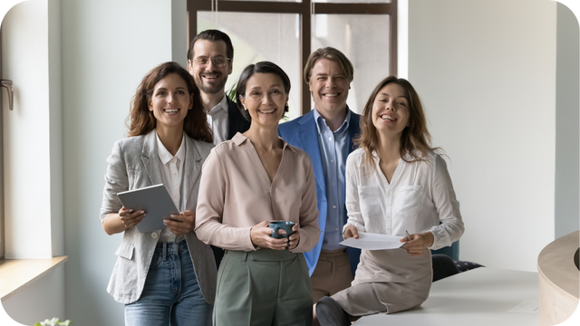 group of people smiling