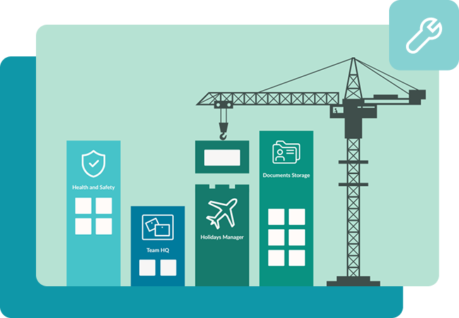 graphic showing the building blocks of a busy practice being put together